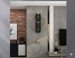 Emitdoog Metal Copper and Wood Wall Clock Modern Home Decor Stylish Living Room Bedroom Office Decorative Wall Clock - Product Image 1