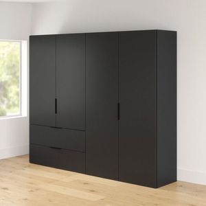 Factory Supply High Quality Black <strong>Dark</strong> Grey Style <strong>Wooden</strong> <strong>Wardrobe</strong> Bedroom Furniture <strong>Wooden</strong> Room <strong>Wardrobe</strong> - Product Image 4