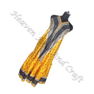New Trending Vintage Silk Sari Bohemian <b>Dress</b> for Women Elegant Ladies Evening Gown Long Sleeveless for Dinner Parties Hippy - Product Image 1