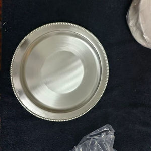 Grand bol rond en métal pour servir les aliments, bol en acier inoxydable, bol pour servir les aliments, vaisselle, fait à la main, écologique, style américain - Product Image 1