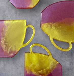 Venta caliente precio barato posavasos de ágata de resina de cuarzo rosa almohadilla de vela para decoración del hogar - Product Image 1