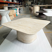 Table basse décorative en béton de poterie vietnamienne Table ronde légère meubles d'extérieur en ciment avec logo gratuit