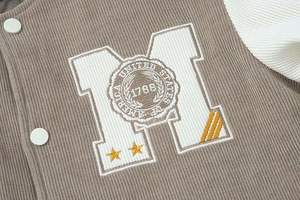 Chaqueta universitaria con letras bordadas y logotipo personalizado de calidad superior para hombre, lona fina para primavera - Product Image 4