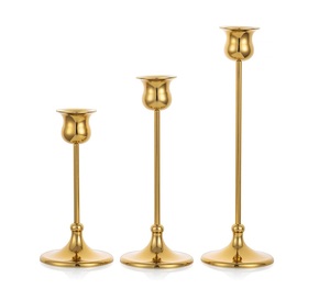 Bougeoir multi-usages pour l'éclairage et la décoration de la table Bougeoir fait main avec tube de verre Bougeoir en métal. - Product Image 4