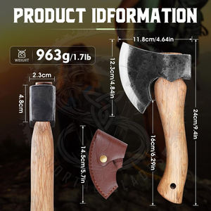 New Arrival Camping Tools Steel Blade Tomahawk Hatchet Chopping Hatchet Wood Handle Portable Multy <b>Axe</b> Survival Camping Hatchet - Product Image 2
