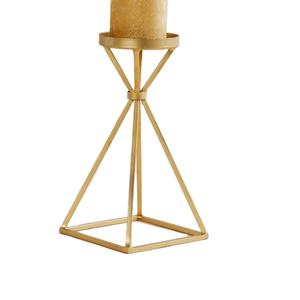 Bougeoir en métal avec finition plaquée or Décoration de fête de Noël Bougie décorative Table de mariage unique de Noël - Product Image 1