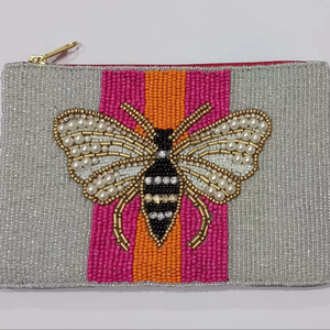 Bolso de Mano Rectangular de Algodón con Cuentas de Cristal con Diseño de Mariposa, Hecho a Mano, Personalizado, con Temática Deportiva, para Fiestas - Product Image 1