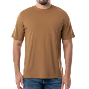 เสื้อยืดแขนสั้นผู้ชายสุดหรูคอกลมมีกระเป๋าด้านหน้าเสื้อถักระบายอากาศได้ดีจากโรงงานโดยตรงขนาดใหญ่พิเศษ - Product Image 4