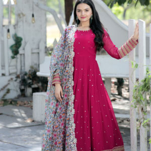 Vestido de diseñador es Ropa de lujo considerada de alta calidad hecho por Zari-Bordado de lentejuelas de hilo. - Product Image 1