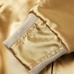 Veste d'hiver en satin sur mesure pour hommes avec col montant chaud Produit de gros chaud - Product Image 3