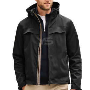 Veste Softshell à Capuche pour Homme de Haute Qualité OEM, Couleur Noire, Durable, Légère, Séchage Rapide, Respirante - Product Image 4