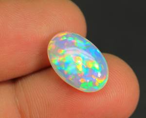 Merveilleuse pierre précieuse opale éthiopienne lisse polie forme ovale Welo brillant Multi Flashy cabochon opale éthiopienne pour la fabrication de bijoux - Product Image 3