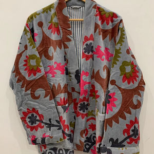 Kimono en velours imprimé Lounge Wear Boho Clothing Every Day Kimono de style japonais Taille libre au prix de gros - Product Image 1