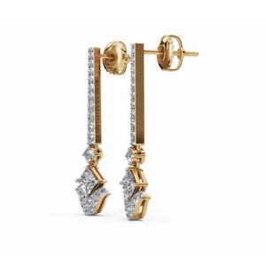 Boucles d'oreilles pendantes de créateur Juliette en or 18 carats de haute qualité, avec diamant de laboratoire taille radiant, pour l'exportation B2B - Product Image 6