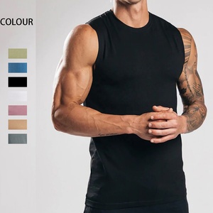 เสื้อกล้ามผู้ชายผ้าฝ้ายคอตตอน ทรงเข้ารูป สวมใส่สบาย เหมาะสำหรับออกกำลังกาย คอกลม แขนกุด แห้งเร็ว ผสมสแปนเด็กซ์/คอตตอน 180 กรัม ชายเสื้อโค้ง ทอแบบพิเศษ - Product Image 3