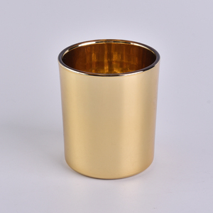 Pot à bougie artisanal très vendu, écologique, léger, cylindrique, en métal doré, pour la maison, les restaurants et la décoration de mariage - Product Image 1
