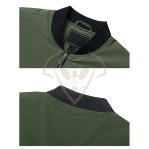 Chaqueta de béisbol transpirable personalizada para hombre al por mayor, bombardero con capucha de lona elegante, precio bajo de fábrica para nuevas condiciones para el invierno - Product Image 3