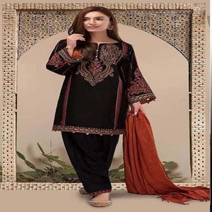 Vêtements de mariage et de fête, filet papillon lourd Salwar/Shalwar Kameez avec broderie et codage travail vêtements pour dames, prix de gros inde - Product Image 3
