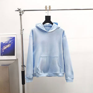 320 GSM coton Polyester mélange coupe ample sweats à capuche unis goutte épaule Style respirant léger décontracté superposition sweat hommes - Product Image 1