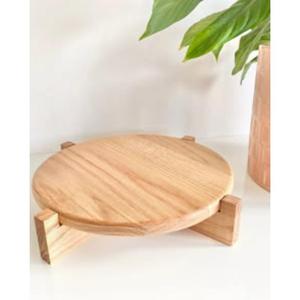 Support à gâteau en bois naturel pour la décoration de cuisine de style campagnard et la présentation élégante de gâteaux, tartes, muffins et cupcakes - Product Image 4