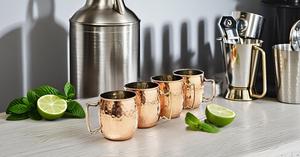 Hammered Moscow Mule Solid Copper Mug/Cup, 16 Ounce, Set of 4 - Product Image 4