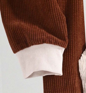 Sudadera con Capucha de Pana para Hombre, Bolsillo de Parche, Estilo Urbano Vintage, Mezcla de Algodón, Sudadera Informal, Fabricante de Logotipos Personalizados - Product Image 5