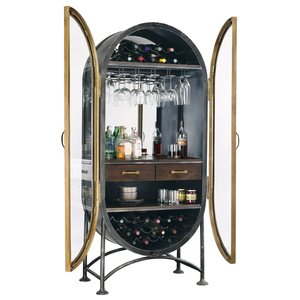 Armoire de bar à vin antique rustique industriel avec verre-Durable écologique pour salle de sport, hôtel, bar, restaurant, café, utilisation en entrepôt - Product Image 2
