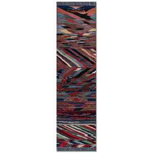 Manchaha <b>Blue</b> Hand Knotted Wool Bamboo Silk Rug 10mm Thick Geometric Abstract Pattern for Home Hallway Rectangle Model-Les-2879 - Product Image 1
