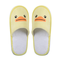 Chaussons jetables Ranbay Adorable Canard Jaune en coton/tissu éponge pour enfants, pour usage hôtelier, mignons, confortables et amusants pour les petits pieds - Édition Spéciale