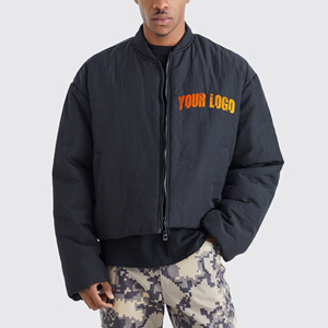 Veste matelassée pour homme personnalisée d'hiver, veste matelassée de haute qualité, légère, à fermeture éclair, à capuche - Product Image 4