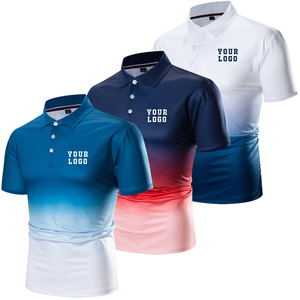 Polo de haute qualité pour hommes 100% polyester à manches courtes anti-rides confortable et respirant - Product Image 1