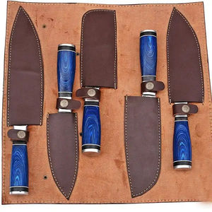 ชุดมีดเชฟมืออาชีพ 5 ชิ้น Burraq Custom Handmade Damascus Steel ด้ามไม้ ใช้ได้ทั้งมือซ้ายและขวา ปลอดภัยสำหรับเครื่องล้างจาน - Product Image 5