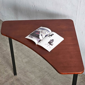 Mesa Modular Individual Moderna de Madera de Caucho de 70x70cm con Patas de Hierro HBLG035 - Product Image 6