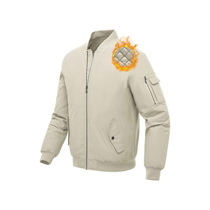Chaquetas de bombardero de invierno para hombre de alta calidad con impresión de logotipo personalizado, talla XL, cremallera completa, estilo de calle, precio al por mayor - Product Image 3