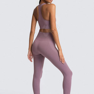 Active Wear Yoga Set para mujeres Seamless Women Yoga Set Workout Fitness Wear Women Yoga Set - Product Image 4