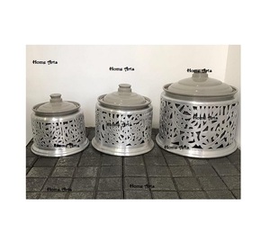 Juego de 3 platos para servir de forma redonda con plato para servir buffet de comida de aluminio de la más alta calidad para uso doméstico en hoteles - Product Image 6