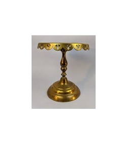 Vintage-style Antique Brass Cake <b>Stand</b> with a Unique Design Perfect for Weddings Baby Showers and High-<b>tea</b> Parties - Product Image 5