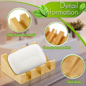 ชุดที่วางสบู่ไม้ธรรมชาติ2ชิ้นตกแต่งด้วยวัสดุธรรมชาติเหมาะสำหรับอุปกรณ์ห้องน้ำที่มีสไตล์ - Product Image 3