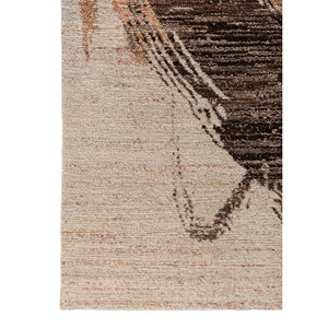 Alfombra de Lana Entrelazada a Mano Entropy Ivory, Diseño Abstracto Rectangular Tipo Rompecabezas para Entrada o Pasillo - Product Image 4