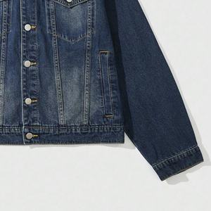 Vente en gros Nouvelle arrivée Veste en jean unisexe à bouton unique Hiver Mode Indigo Lavé Effet usé Service OEM - Product Image 5