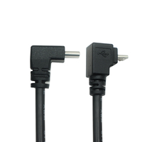 Kabel Micro USB ke Type C Male Sudut Kanan 90 Derajat yang Dapat Disesuaikan dengan Jalinan Kabel untuk Pengisian Cepat dan Transmisi Data