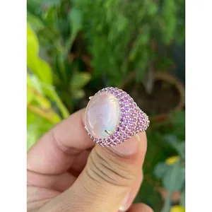 Vintage Fashion <b>Ring</b> Rose Quartz Rhodolite <b>Garnet</b> 925 Sterling <b>Silver</b> Handmade Gemstone <b>Ring</b> Wholesale Jewelry Supplier - Product Image 3