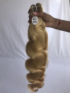 Top mejor calidad 24 "#24 Color Body Wave paquete al por mayor de templo indio crudo directo de la máquina de la India cabello humano de doble trama - Product Image 3