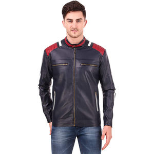 Veste en cuir véritable pour hommes de haute qualité conçue sur mesure couleur unie à capuche hiver Street-Wear Stand laine XL taille légère - Product Image 1