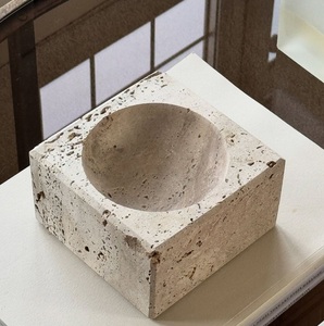 Candelabro de piedra travertino de lujo con cera, para mesa central, decoración moderna para el hogar, nuevo estilo, inspirado en la cuenco de iluminación. - Product Image 5