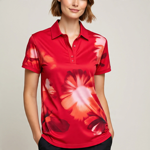 Ropa deportiva Stripe Line Polo Shirt Mujeres Jogging Turn Down Collar Camisas de manga corta Sublimación Golf Polo Shirts Ladies - Product Image 1