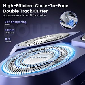 Afeitadora Eléctrica Rotativa 5 en 1 para Hombre, Recargable por USB, Resistente al Agua IPX7, Cabezal Flotante 3D, Lavable, para Recortar Barba, Vello Facial y Nasal - Product Image 5