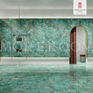 Carreaux de sol modernes antidérapants verts de grande taille 1600x3200mm en porcelaine polie et émaillée pour comptoir de cuisine, mur intérieur, villa, hôtel - Product Image 3