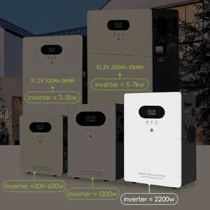 Système de production d'énergie solaire hybride 51,2 V 300 Ah, batterie de stockage d'énergie domestique, onduleur, capacité de 10 kWh, protection IP65 - Product Image 3