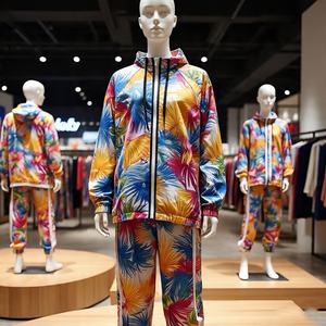 Custom Logo Sweatsuit Manufacturer <b>Zip</b> <b>up</b> <b>Jacket</b> Joggers Set Color Block Nylon Sweat Pant Outdoor Windbreaker Tracksuits for Men - Product Image 3